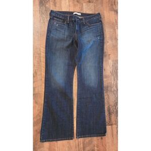 Levis 545 Low Boot Cut Jeans Womens 14M Dark Wash Blue Denim Flap Pocket